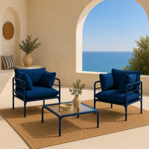 Zestaw Wypoczynkowy Ogrodowy BELLANTI Venezia Midnight Blue 2os.